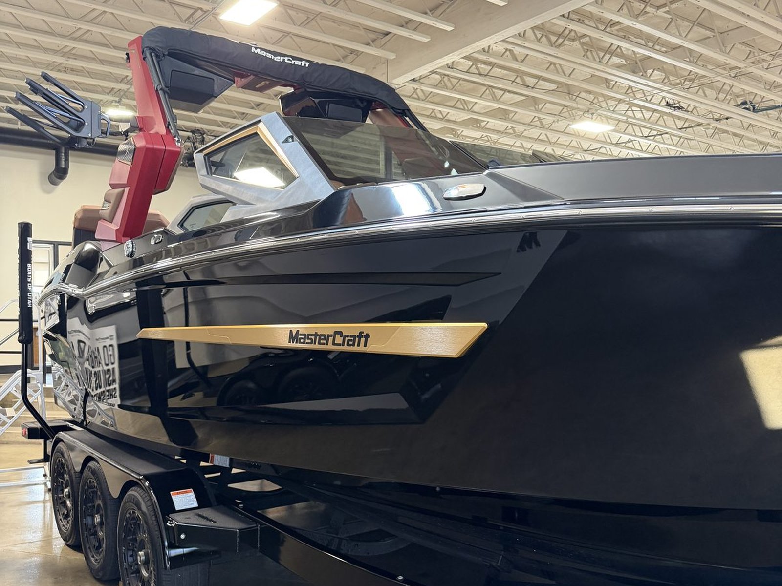 Black MasterCraft with gold accent detailed by Salty Mountain Detail & Protection, Utah